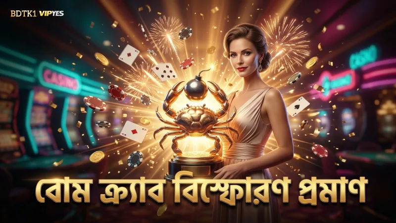 বোম ক্র্যাব বিস্ফোরণ দিয়ে স্ক্রিনের মাছ ধরা প্রমাণ।